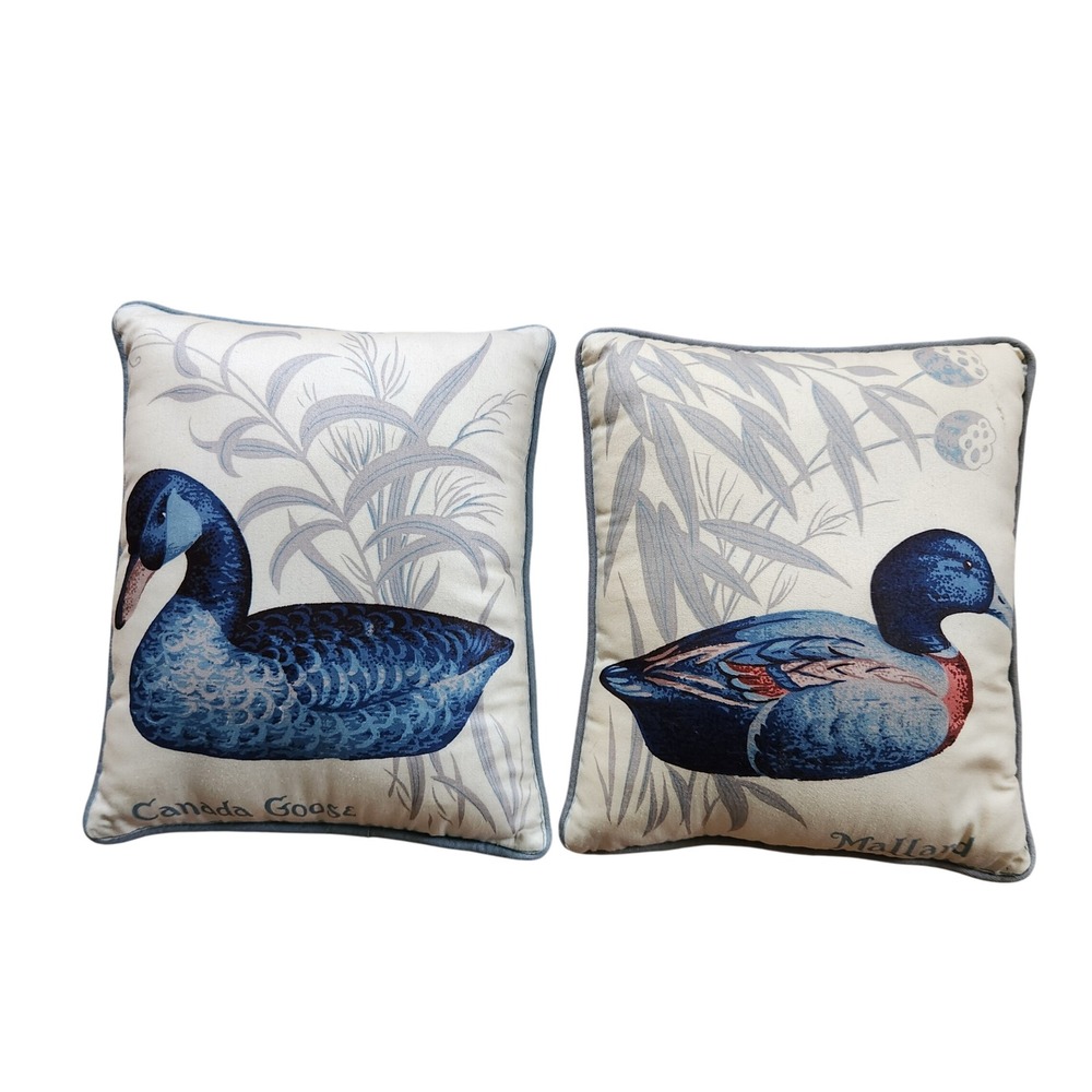 Vintage Throw Pillows Canada Goose Mallard Bird Decorative Accent Pillow Set‎